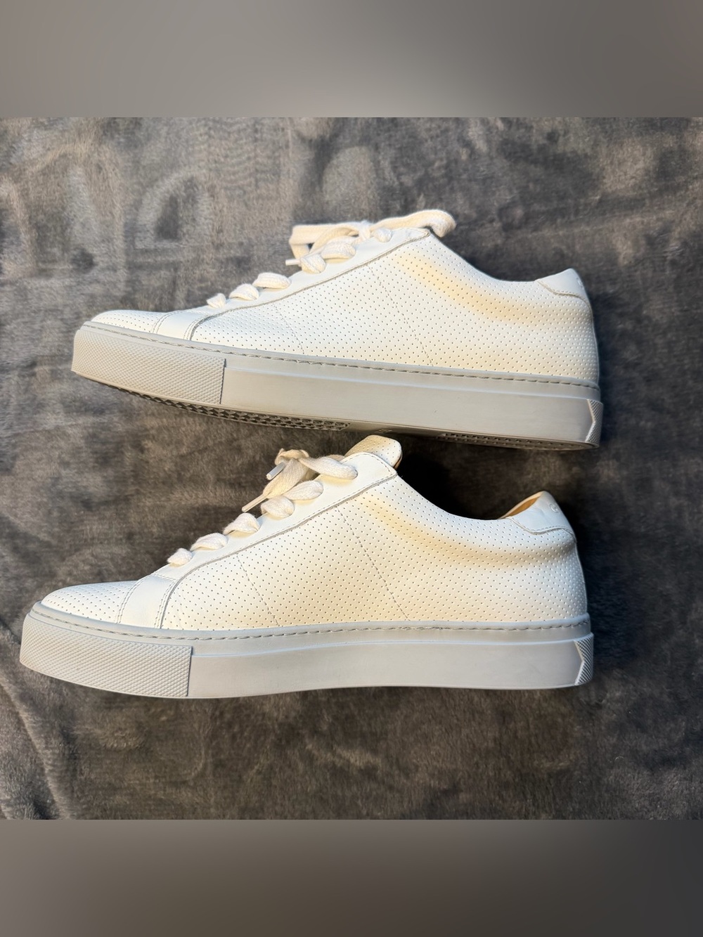 Greats Classic White Perforated Low-Top Sneakers
